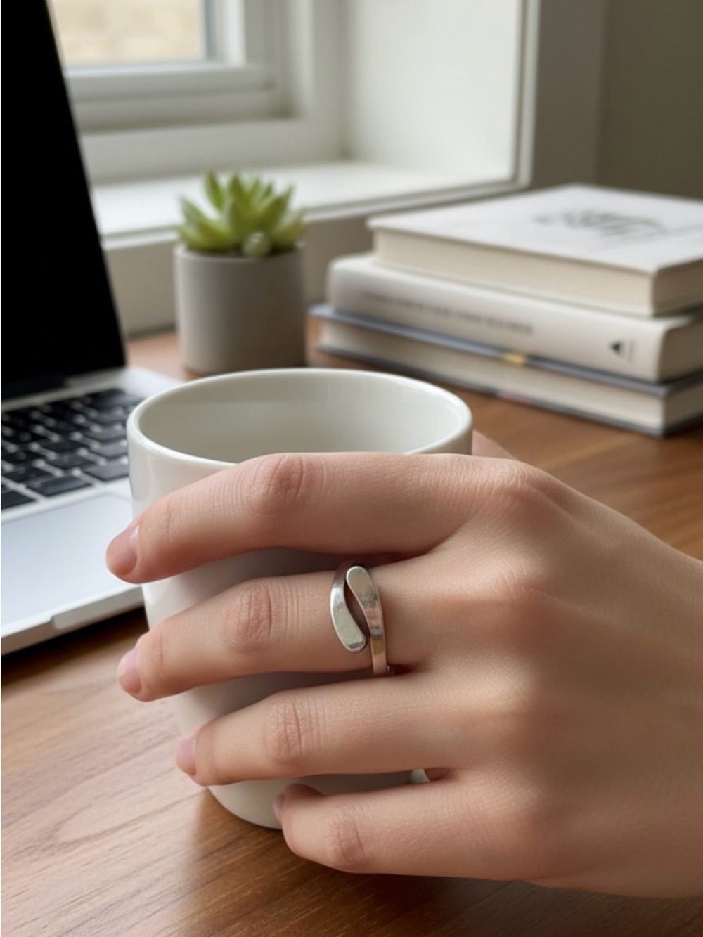 Minimalist Silver Open Band Ring - Women Jewelry